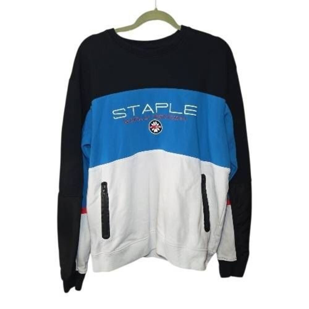 Staple World Renown Pigeon Brand Crewneck Sweatshirt Size 2XL Black White Blue